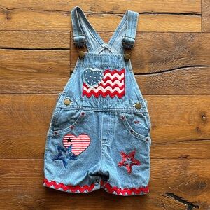 Patriotic Kids Denim Overalls